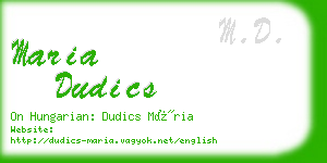 maria dudics business card